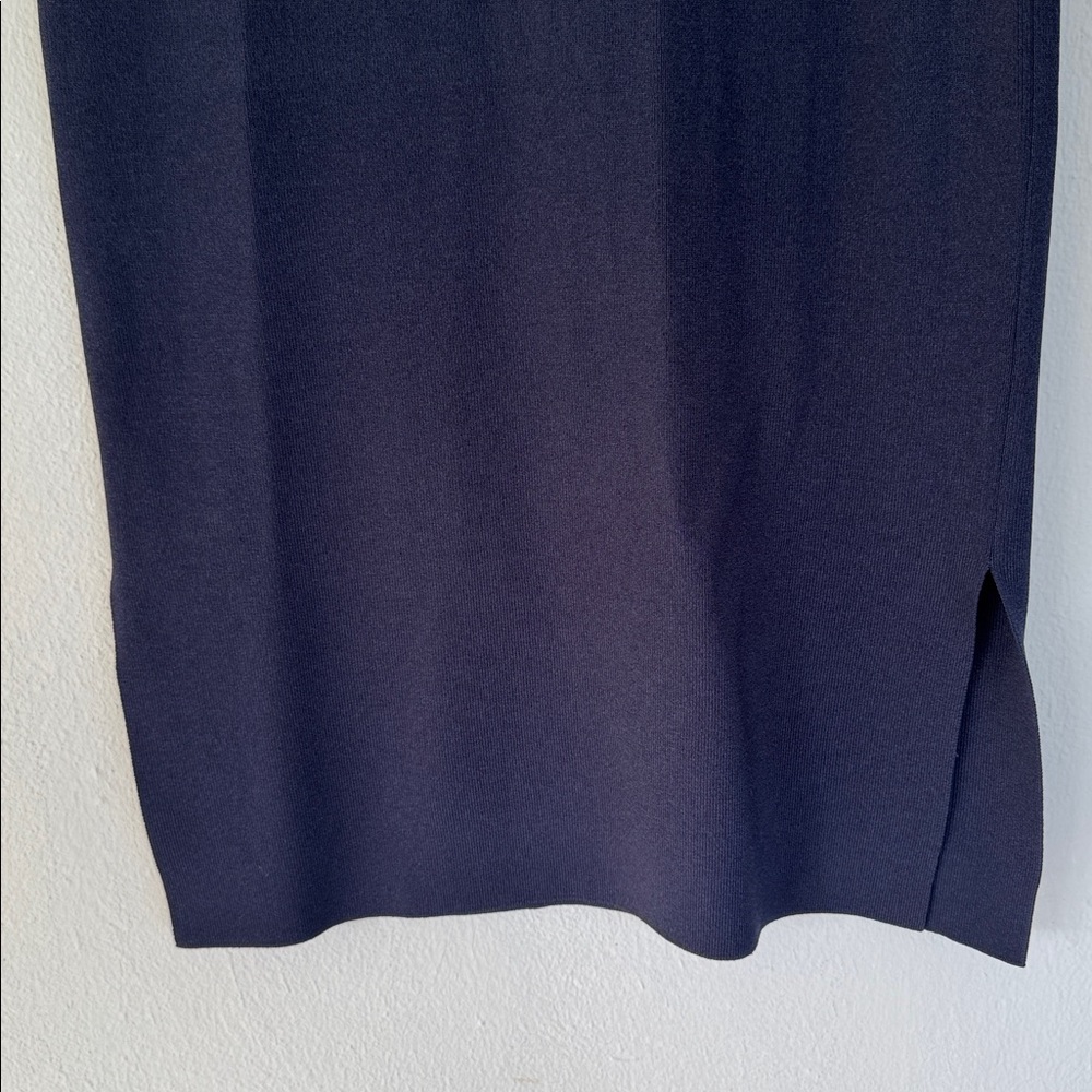 MM Lafleur Navy Pencil Skirt with Side Slit - Picture 4 of 11
